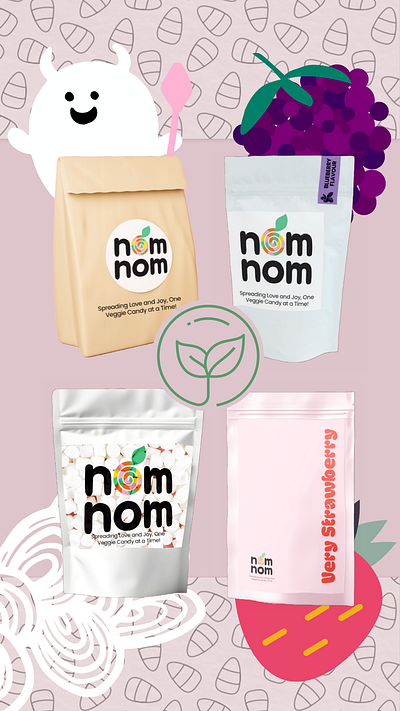 Vegetarian candy brand branding graphic design logo