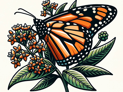 Monarch by Aravind Reddy Tarugu aravind art biodiversity butterfly butterfly wings design eco art environmental floral illustration insect milkweed monarch nature orange black pollinator reddy tarugu vector wildlife