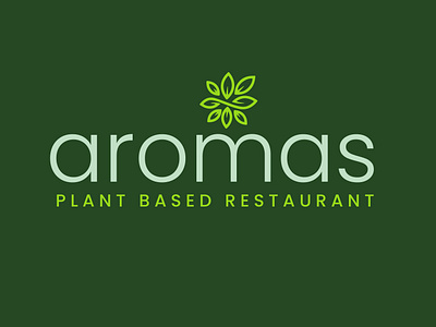 Aromas plant based restaurant apron aromas brand desing food graphic design green healthy icon logo merchandising moder pack packaging plant restaurant salad typography vegan