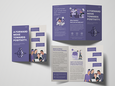 Mental health triple brochure business design graphic design illustration medicine mental health triple brochure
