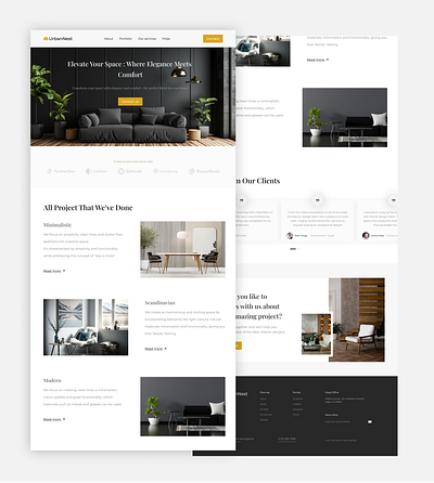 Landing Page : UrbanNest🛋️ furniture interior interior design landingpage uiux web design webdesign