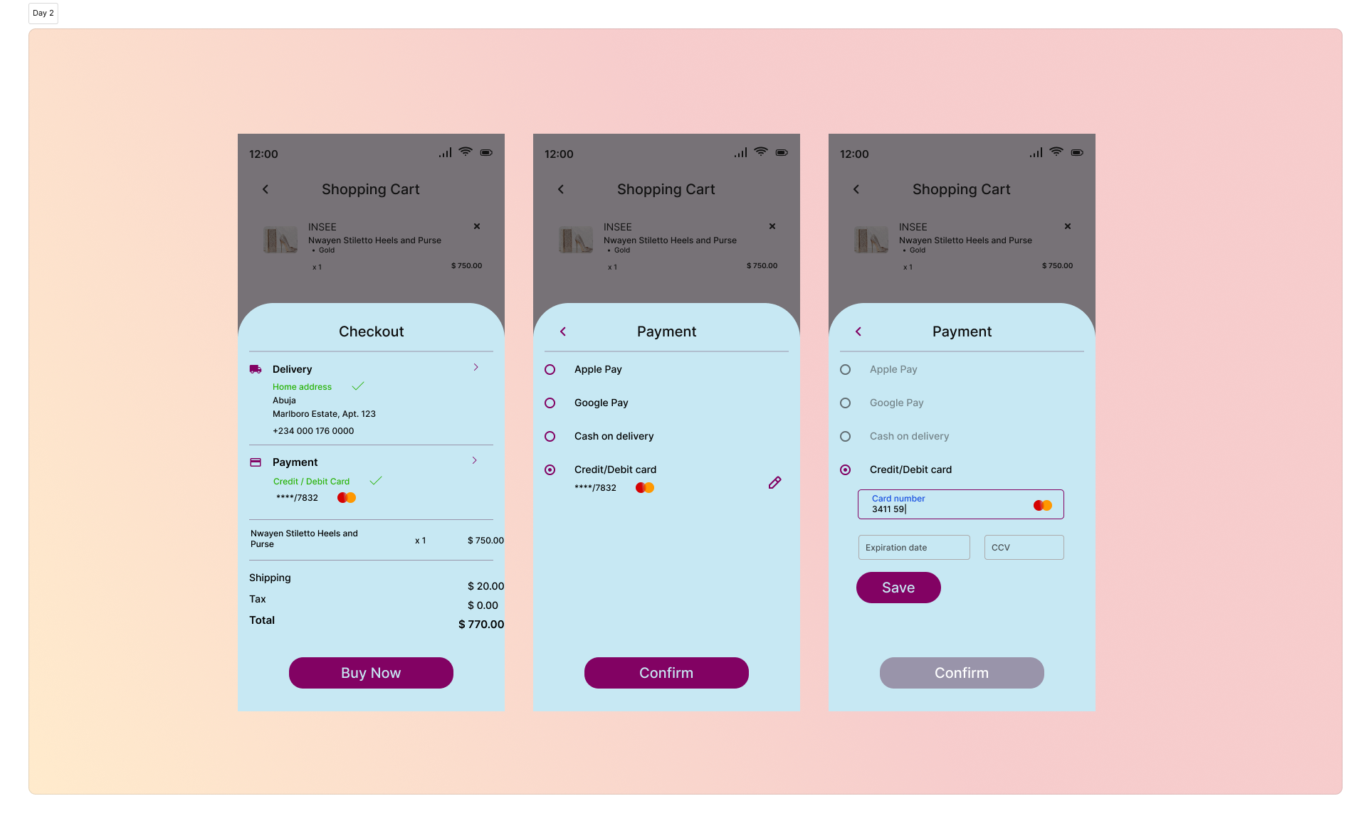 Credit Card Checkout - Daily UI Day 002 dailyui design figma design product design ui