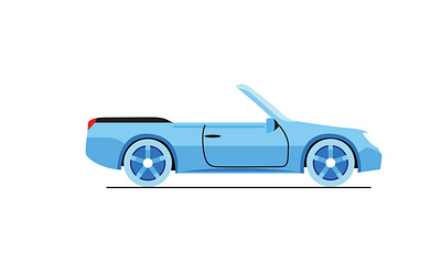 Cabriolet Car Cartoon Vector Flat Illustration Concept car icon flat vector illustration icon simple sky blue car
