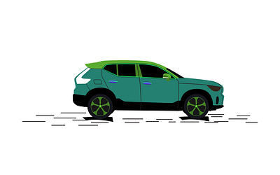 Volvo Car Flat Illustration design green icon lime color simple suv vector vector graphics volvo xc40