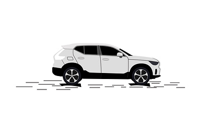 Volvo Car Flat Illustration clipart cx40 design icon illustration vector vector graphics volvo white car