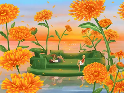 Calendula Dream animation artist botanical illustration branding calendula digital artist digital painting editorial flower drawing freelance illustrator illustration illustrator kiehls magazine motion graphics nature illustration procreate procreate dream space design