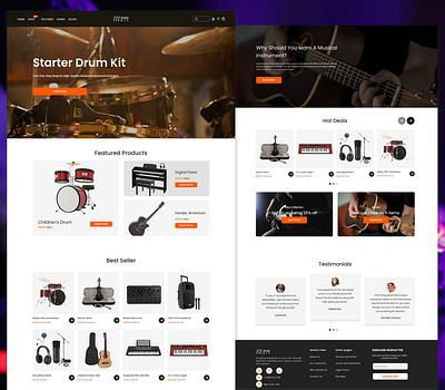 Musical Equipment Sales Website musical sales website responsive website design ui uiuxdesign user interface design ux webapp website design