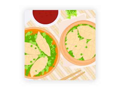Food | Mandu illustration asian food design food food illustration graphic graphic design graphic designer illustration illustrator mandu vector vector art vector illustration