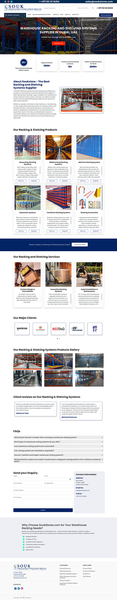 SOUK - Storage Systems and Material Handling Landing Page custom php template design php custom template ui wordpress custom theme