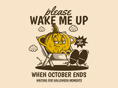 Wake me up when october ends adipra std vintage illustration