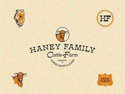 My Family's Farm badge branding design flat identity illustration lockup logo typography