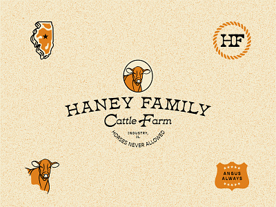 My Family's Farm badge branding design flat identity illustration lockup logo typography