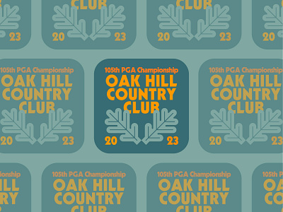 PGA Championship - Oak Hill Badge badge branding design flat golf identity illustration lockup logo typography
