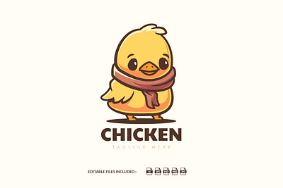 Cute Chicken Mascot Logo animation baby animal branding cute cute animal design graphic design illustration logo logo animal mascot