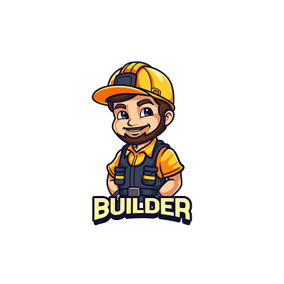 Building Contractor Mascot Logo 3d animation branding design graphic design illustration logo mascot