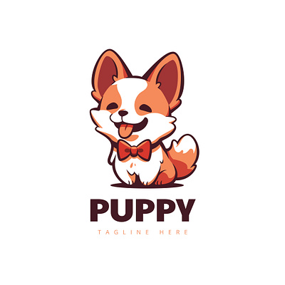 Cute Puppy Mascot Logo 3d animation baby animal branding cute cute animal design graphic design illustration logo logo animal mascot puppies puppy