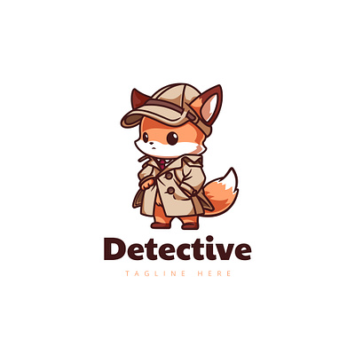 Cute Passionate Detective Mascot Logo 3d animation baby animal branding cute cute animal design detective fox graphic design illustration logo logo animal mascot