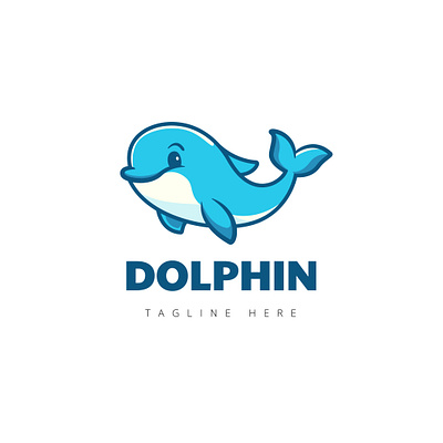 Cute Dolphin Mascot Logo 3d animation baby animal branding cute cute animal cute dolphin design dolphin animation graphic design illustration logo logo animal mascot save dolphin