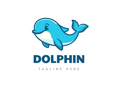 Cute Dolphin Mascot Logo 3d animation baby animal branding cute cute animal cute dolphin design dolphin animation graphic design illustration logo logo animal mascot save dolphin