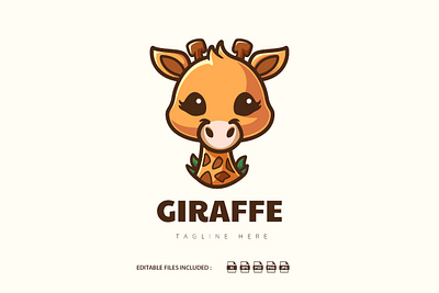 Cute Pretty Giraffe Mascot Logo 3d animation baby animal branding cartoon cute cute animal design giraffe graphic design illustration logo logo animal logos mascot