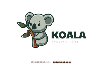 Cute Koala Mascot Logo 3d animation baby animal branding cartoon cute cute animal cute koala design graphic design illustration koala logo logo animal logos mascot