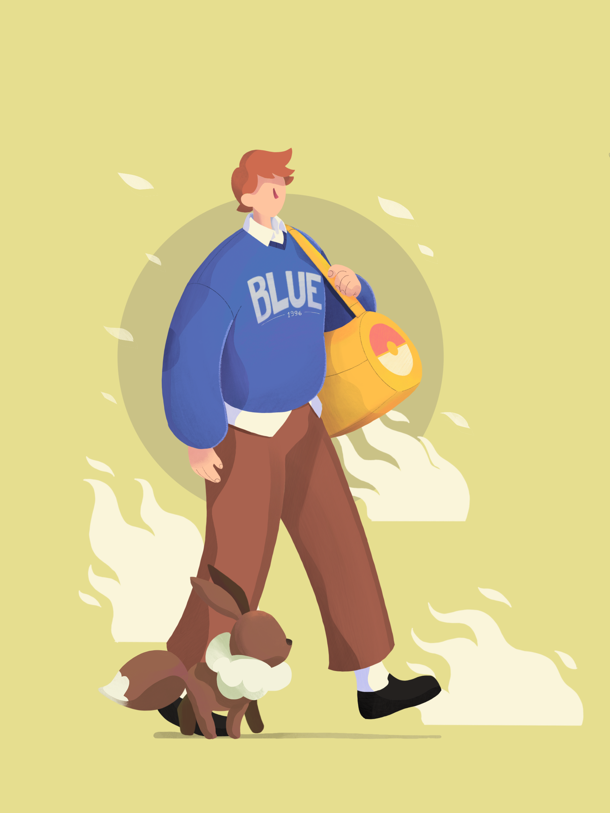 Pokémon Trainer 04 branding character design colors design fanart flat illustration graphic design illustration nintendo procreate trendy design videogame