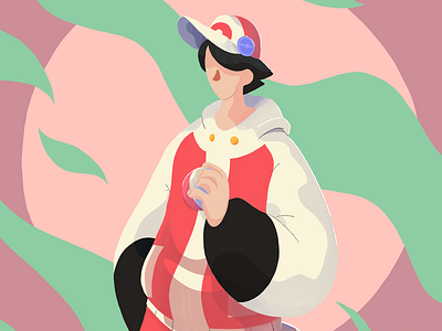 Pokémon Trainer 05 2d branding character design fan art flat design flat illustration graphic design illustration nintendo procreate trendy videogame