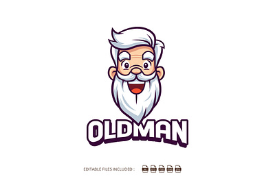 Smiling Old Man Mascot Logo 3d animation branding cartoon cute design graphic design illustration logo logos mascot old man cartoon