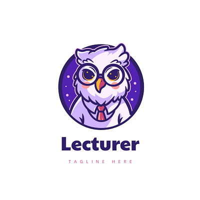 Lecturer Owl Mascot Logo 3d animation branding cartoon cute design graphic design illustration lecturer logo logo animal logos mascot owl