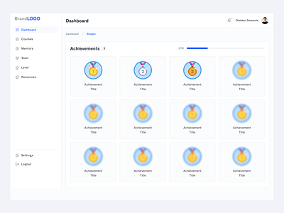 Gamification - Dashboard dashboard gamification landing page ui