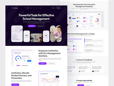 School Management SaaS Website Design design education landing page management saas school system web design website