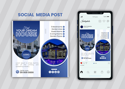 SOCIAL MEDIA POST DESIGN FOR REAL-ESTATE BUSINESS. branding facebook graphic design