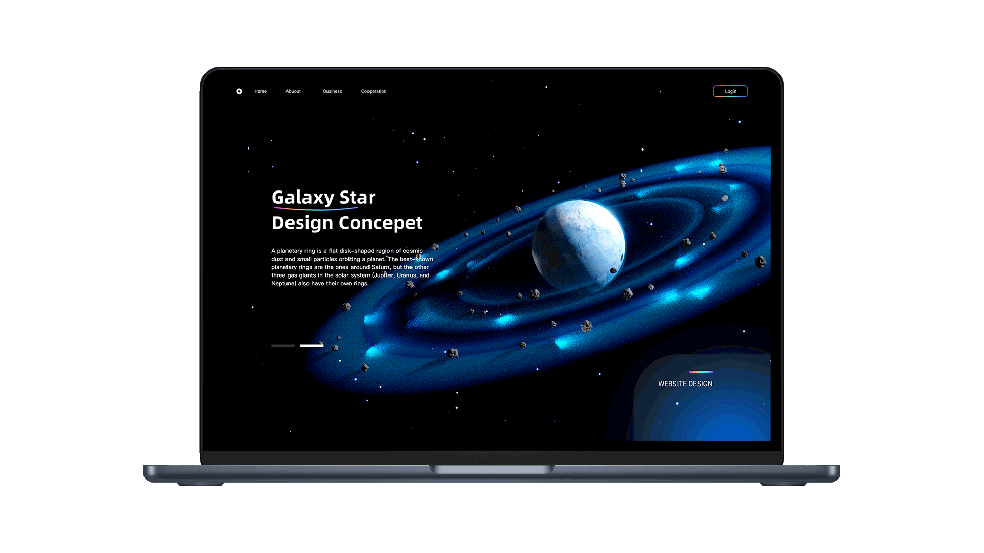 Milky Way web page 3d animation design product design web design website