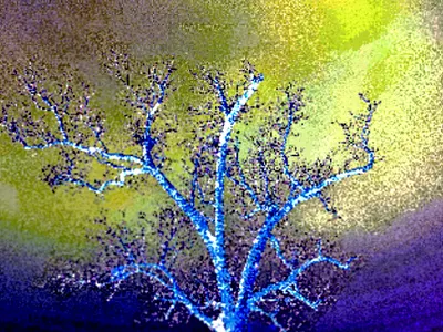 blurry pixelated tree without foliage blurry branches illustration pixelated tree