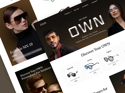 OWN - Eyewear Brand Website brand design branding design eyewear ui web web design website design