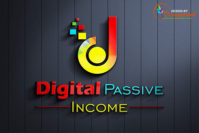 Digital passive income 3d graphic design logo motion graphics ui