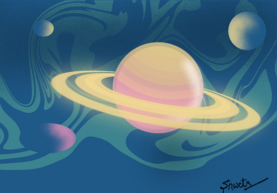 Planets digital art procreate work