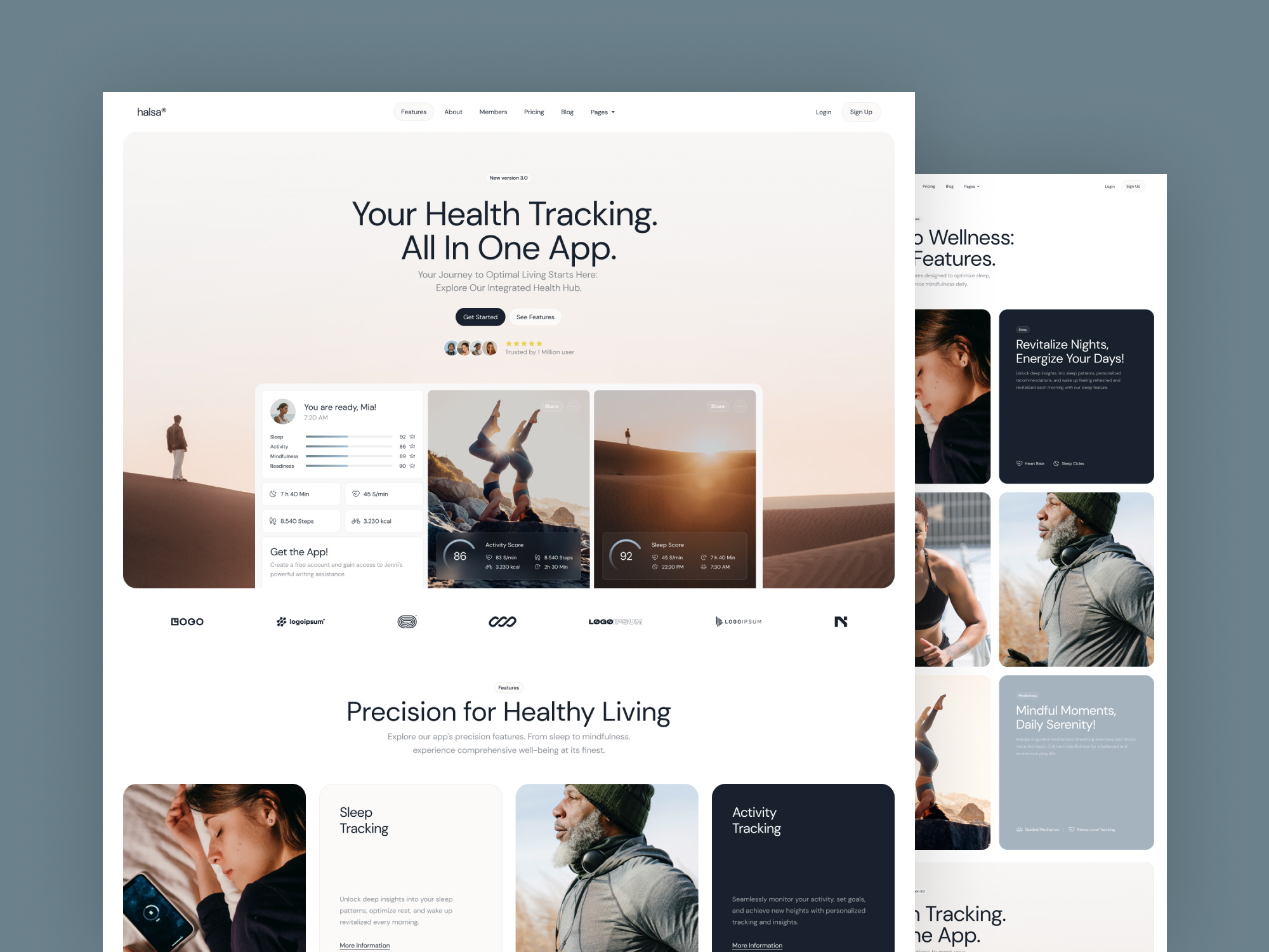 Halsa - SaaS & Startup Webflow Template app blog branding design ecommerce health saas software sport template ui web design webdesign webflow website website design yoga