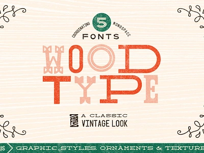 Wood Type Font Collection bundle circus font fonts graphic styles letterpress old fashioned printmaking retro sans serif serif slab inline slab serif type typeface typography vintage western wood type wood type font collection