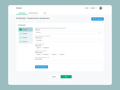 Questionnaire Template on Web-apps questionnaire ui ux web webdesign