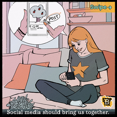 Social ad illustrations ad advertisment bullying illustration social square
