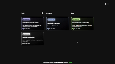 Kanban Board animation glow glowing effect kanban kanban board kanban boards kanban design kanban ui kanban view spect spectacledcoder task board task board design task boards task management board task tracker taskboard to do list ui ux