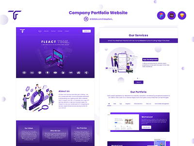 Fleact Tech - Software Company Portfolio Website branding company profile fleact tech graphic design logo portfolio services software house ui web design website