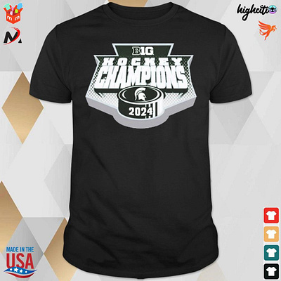 Official 2024 Michigan State Spartans B1G Hockey Champions t-shi