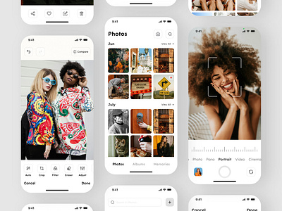 Photo Gallery App 🔥 adjustment app app design camera crop edit editor gallery mobile mobile app mobile gallery photo photo crop photo edit photo gallery photography photos selfie uidesign uxdesign