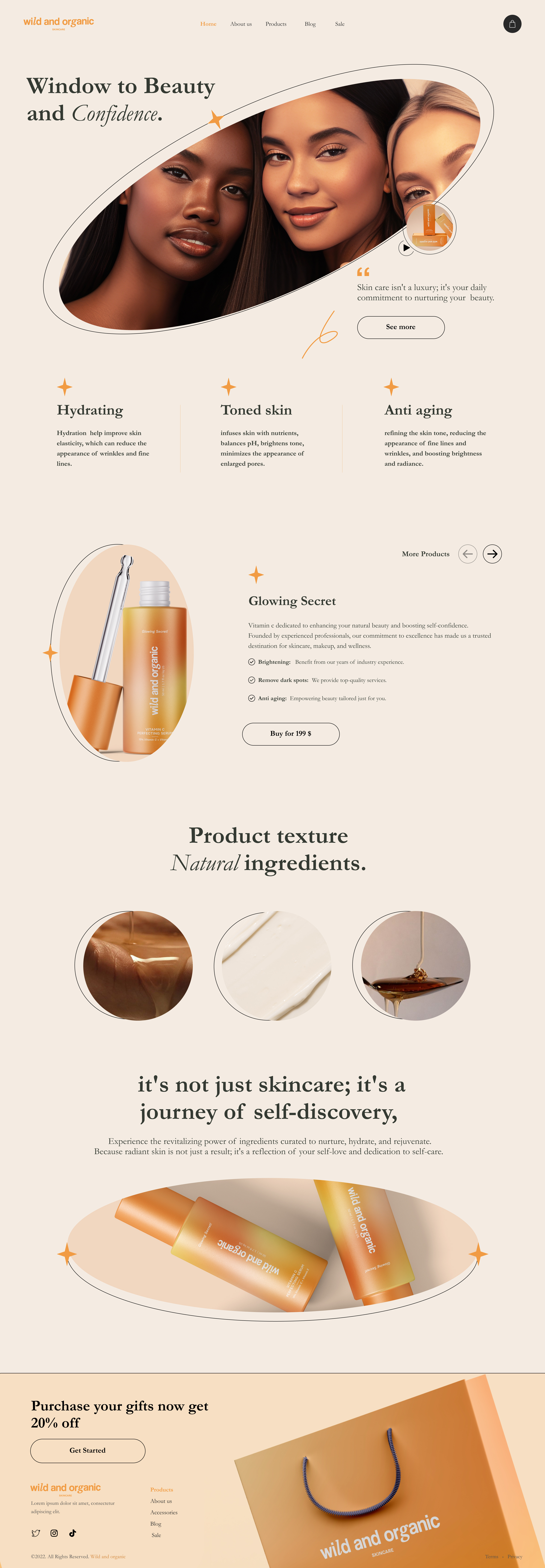 Wild and organic landing page beauty landing page ui website wild and organic