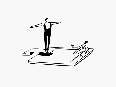 Swimming illustration doodle illustrations pool swimming