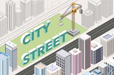 isometric city vector illustration 3d buildings city cityscape constructure design facades graphic green house illustration isometric plan project road skyline skyscrapers street urban vector