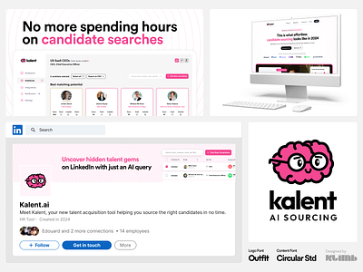 Kalent - AI sourcing tool for HR teams ai ai logo branding candidate sourcing hr ai hr tool linkedin banner logo design sourcing tool web design