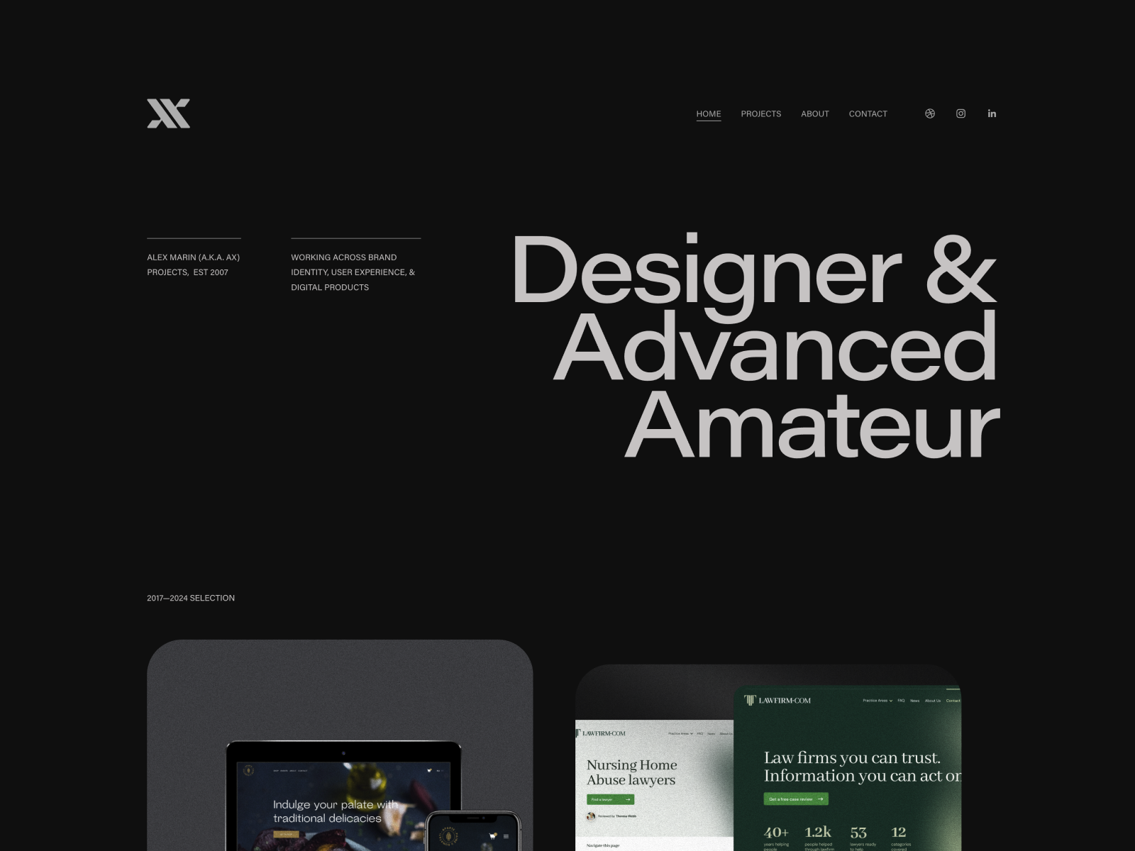 Portfolio branding case study dark design portfolio responsive showcase site typography web